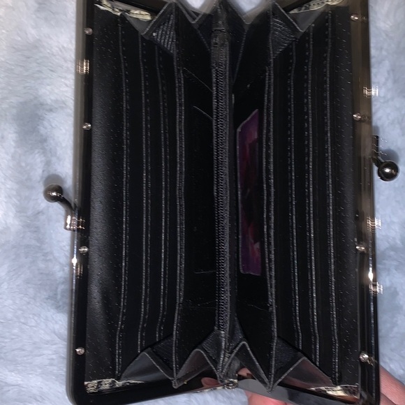 NWOT Animal Print Leather Clutch/Wallet leapard panther minimal statement bag - Picture 9 of 13